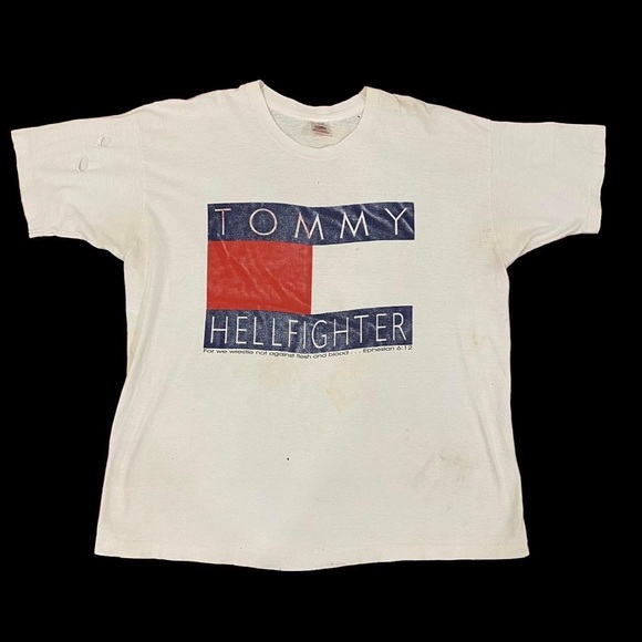 Vintage Tommy Hellfighter Religious ephesians 6:12 T-shirt - Picture 1 of 4
